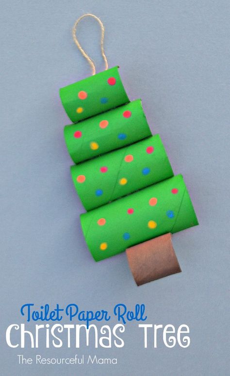 Upcycle your toilet paper rolls into this fun and easy Christmas craft or ornament for kids to make. Toilet Paper Roll Christmas, Paper Roll Christmas, Julkransar Diy, Christmas Toilet Paper, Toilet Paper Crafts, Christmas Crafts For Kids To Make, Creative Christmas Trees, Fun Christmas Crafts, Paper Roll Crafts