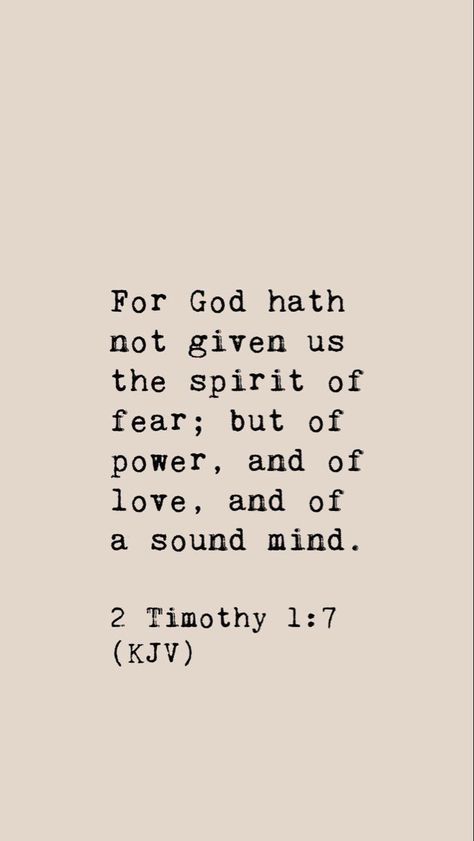 2 Timothy 1 7, Wallpaper Bible, Christian Wallpapers, Spirit Of Fear, Soli Deo Gloria, Sound Mind, 2 Timothy, Biblical Quotes, Love The Lord