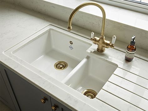 Brindle Kitchen Sink | Shaws of Darwen Cream Sink Kitchen, Ceramic Sink Kitchen, Kitchen Taps And Sinks, Butlers Sink, Porcelain Kitchen Sink, Provence Kitchen, Ceramic Kitchen Sink, Ceramic Kitchen Sinks, Modern Kitchen Sinks