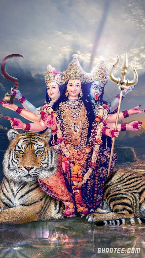 Navratri Image Hd, Navratri Pictures, Durga Puja Wallpaper, Maa Kali Images, Maa Durga Photo, Chaitra Navratri, Happy Durga Puja, Durga Ji, Aadi Shakti