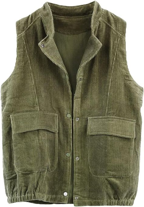 Minibee Women's Corduroy Vest Jacket Vintage Sleeveless Button Down Shirt Coat Lightweight Outerwear Pink L at Amazon Women's Coats Shop School Outdoor Activities, Sport Home, Corduroy Vest, Sleeveless Button Down Shirt, Loose Vest, Sleeveless Coat, Outerwear Vest, Sleeveless Jacket, Jacket Brands