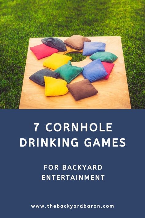 7 Cornhole Drinking Games for Backyard Entertainment Corn Hole Drinking Game, Cornhole Drinking Game, Outdoor Drinking Games, Cornhole Rules, Drinking Game Rules, Backyard Entertainment, Adult Game Night, Tailgate Games, Fun Drinking Games