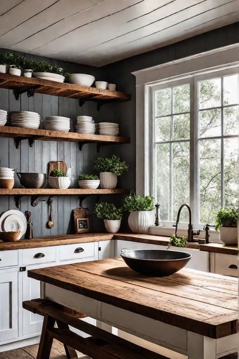 [Ad] Farmhouse Kitchen With Rustic Charm 1 #oldfarmhousekitchenideas Farmhouse Kitchen Remodel Ideas, Old Farmhouse Kitchen Ideas, Farmstead Kitchen, Kitchen Cabinet Organization Layout, Kitchen Remode, Mountain Cliff, Old Farmhouse Kitchen, Traditional Kitchen Cabinets, Farmhouse Fixer