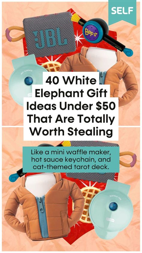 For Christmas and the holidays, we pulled together this list of white elephant gift ideas that will likely end up on the “steal” circuit, all for under $50 (and many under $25). Xmas White Elephant Gifts, Steal A Gift Ideas Christmas, White Elephant Gifts $50, White Elephant Gift Ideas For Work, White Elephant Gift Ideas 50 Dollars, $50 White Elephant Gift Ideas, Useful White Elephant Gifts, White Elephant Gift Ideas $25, White Elephant Gifts For Work