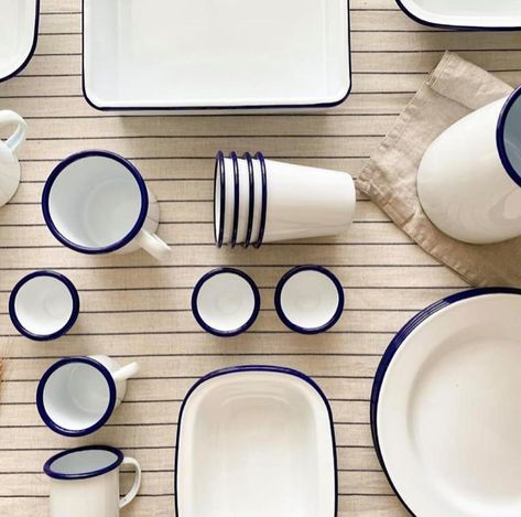 Falcon Enamelware on Instagram: “Distinctively ice-white with the blue rim, the classic design of Falcon is still instantly recognisable to this day. Look out for the…” Falcon Crest, Michigan Cottage, Falcon Enamelware, The Falcon, Owl Pictures, Quiet Place, Blue Door, Enamels, Kitchen Essentials