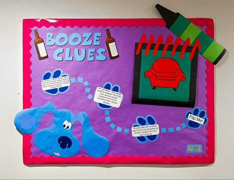 Blues Clues Bulletin Board, Door Decs College Residence Life, Ra Theme Ideas, Dorm Floor Themes Resident Assistant, Ra Boards College, Ra Dorm Hall Themes, Door Tags Resident Assistant, College Door Decs, Ra Door Decs College