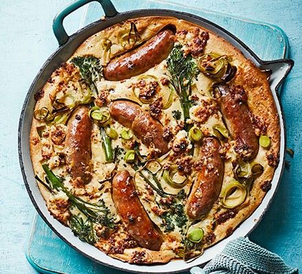 Slow Cooker Pork Belly, Toad In The Hole, Vegetarian Sausages, Sausage Dishes, Homemade Gravy, Bbc Good Food, Midweek Meals, Slow Cooker Pork, Easy Cheesy