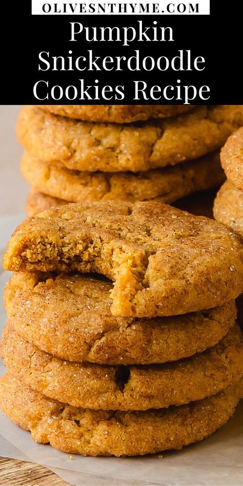 Pumpkin snickerdoodles are deliciously soft and chewy snickerdoodle cookies filled with pumpkin and pumpkin spice flavor. This recipe for pumpkin snickerdoodles is easy to make and requires no chilling time. These pumpkin snickerdoodles cookies are a fun fall twist on the classic cinnamon sugar snickerdoodle everyone will love. Pumpkin Snickerdoodles Cookies, Soft Pumpkin Snickerdoodle Cookies, Butternut Squash Snickerdoodles, Maple Snickerdoodle Cookies, Pumpkin Doodle Cookies, White Chocolate Pumpkin Snickerdoodles, Pumpkin Spice Snickerdoodles Recipes, Pumpkin Chai Snickerdoodle Cookies, Pumpkin Snickerdoodle Cookies