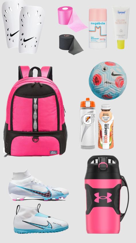 soccer bag essentials!! What To Have In Your Soccer Bag, What To Pack In Soccer Bag, Soccer Checklist, What To Keep In Soccer Bag, Football Bag Essentials, Soccer Bag Essentials, What’s In My Soccer Bag, Soccer Essentials Girls Products, Soccer Fit