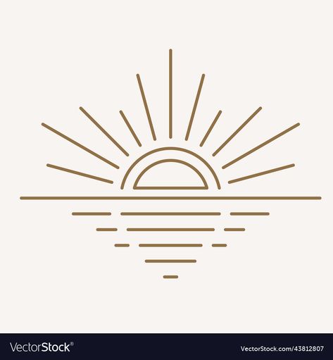 Sun logo design in simple modern line style boho vector image on VectorStock Sun Logo Design, Sun Vector Illustration, Boho Vector, Esoteric Symbols, Boho Elements, Sun Logo, Hat Design, Light Background, Lights Background