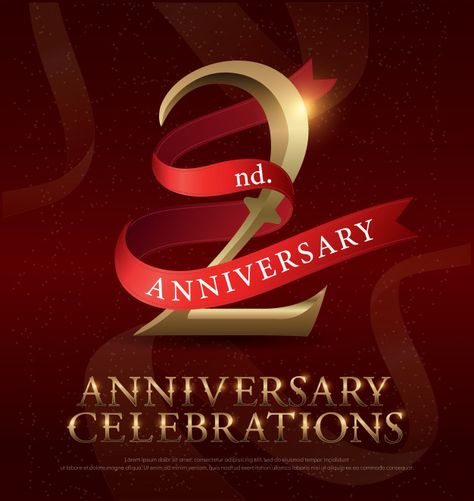 2nd year anniversary celebration golden ... | Premium Vector #Freepik #vector #background #logo #banner #wedding 2nd Year Anniversary, 9 Year Anniversary, Simple Web Design, 7 Year Anniversary, Anniversary Banner, Ribbon Logo, Modern Brochures, Street Mall, 2 Year Anniversary