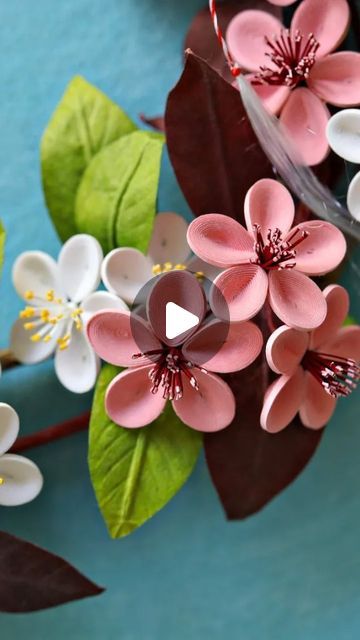 Flowers To Make, Purple Leaves, Reddish Purple, Quilling Techniques, Cut Paper, Paper Artist, Process Art, Cherry Blossoms, Botanical Art