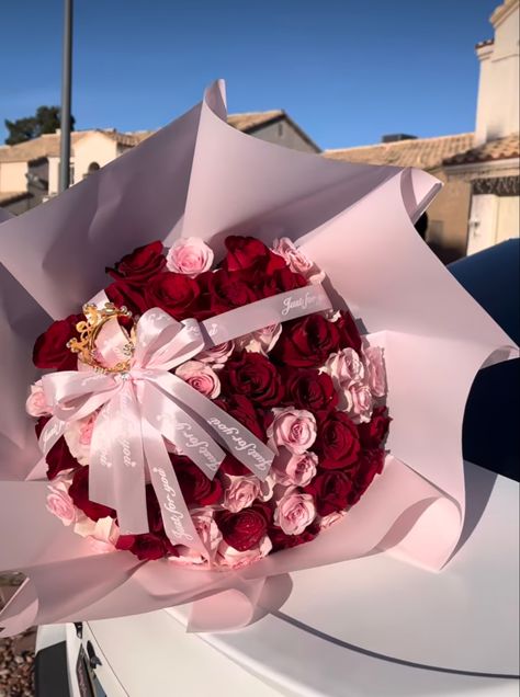 Will You Be My Valentine Flower Bouquet, Valentines Ramo, Birthday Ramo, Valentines Bouquet, Ribbon Rose Bouquets, Roses Bouquet Gift, Valentine Bouquet, Luxury Flower Bouquets, Flower Bouquet Diy