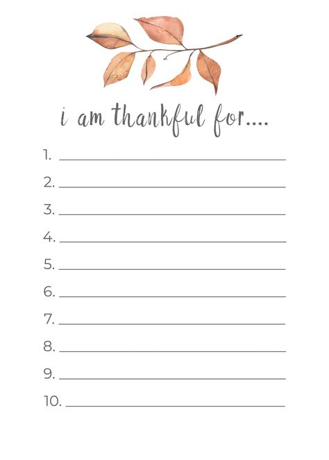 Count your blessings with this Thanksgiving Thankful List printable. #thanksgivingprintable #fallprintable #thankfulprintable Thankful List Printable, Thankful Worksheets Free Printable, Thanksgiving Notes Thankful For, I’m Thankful For, I Am Thankful For, I Am Thankful For Printable, Thankful For Printable, Thanksgiving List, Thankful Journal