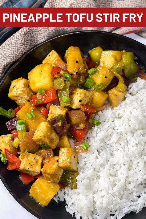 Tofu Pineapple Stir Fry, Pineapple Tofu, Tofu Recipes Vegan, Tofu Stir Fry, Ham And Bean Soup, Meatless Main Dishes, Crispy Tofu, Vegan Appetizers, Stir Fry Recipes