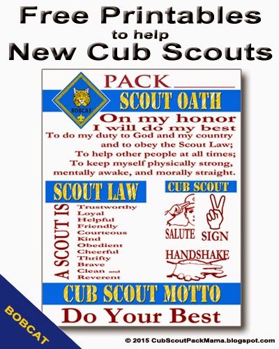 Free Printables for Cub Scouts earning Bobcat Bobcat Requirements Printable, Cub Scout Oath, Cub Scout Motto, Cub Scout Law, Cub Scout Skits, Scouts Activities, Scout Oath, Cub Scout Games, Boy Scout Activities