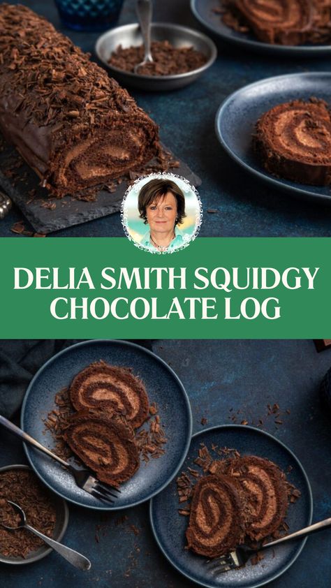 Delia Smith Squidgy Chocolate Log Delia Smith Recipes, Chocolate Log Recipe, Chocolate Log, Delia Smith, Sugar Icing, Rich Desserts, Chefs Table, Egg Whisk, Bittersweet Chocolate