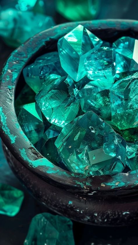 Teal Crystals Aesthetic, Magic Crystal Aesthetic, Teal Green Aesthetic, Sapphire Wallpaper, Iphone Wallpaper Texture, Crystal Background, Deep Winter Colors, Crystal Aesthetic, Magic Aesthetic