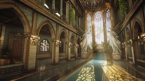 Interior Concept Art, Palace Interior, Castles Interior, Throne Room, Fantasy Castle, Fantasy City, Salou, Fantasy Places, Fantasy Setting