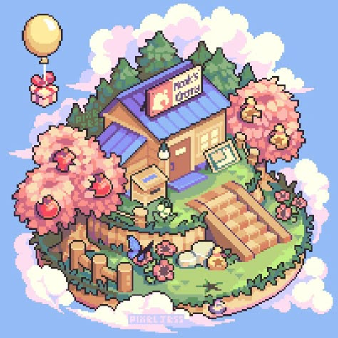 Pixel Jess on X: "Animal Crossing - 🌸Spring 🌸 https://t.co/leZ952TMzp" / X Pixel Isometric Art, Pixel Art Illustration, Board Game Design Ideas, Pixel Art Animal Crossing, Cozy Pixel Art, Pixel Art House, Animal Crossing Pixel Art, Pixel Art Painting, Acnh Aesthetics