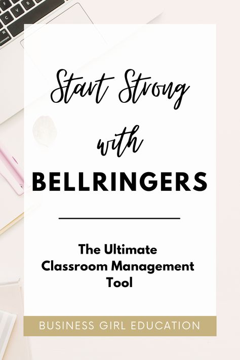 Calling all high school business educators! Elevate your daily routine with bellringers. Foster productive classroom habits, manage missed work, and have time for attendance, all while reinforcing key concepts effortlessly. This tool is a must-have for new business teachers and will help you take control of your classroom. Business Teacher Classroom, High School Business Classroom, Business Education Classroom, Business Classroom, Business Girl, Classroom Management Techniques, Classroom Management Tool, High School Classroom, School Management