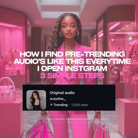 But first… You’re going to want to save the trending audio so that the algorithm serves you more down the track! It has over 1 million views on the original reel and under 2,000 uses so far! It’s going to blow up soon! One thing that most of my reels/posts have in common is pre-trending audio. Why is pre-trending audio so important? Because if that audio blows up your reel has a greater potential to continue to be shown to a bigger audience! So how do I get Instagram to serve me pre-t... 1 Million Views, Trending Music, How Do I Get, Instagram Reels, But First, 1 Million, Track, Audio, The Originals