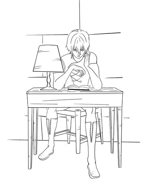 Just a guy reading at a desk, nothing fancy! Guy Reading, Studying Hard, Guys Read, Person Sitting, Study Hard, A Desk, Humanoid Sketch, Desk, Reading