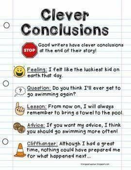 Conclusion Sentence Anchor Chart, Conclusion Paragraph Anchor Chart, Writing Conclusions Anchor Chart, Achieve 3000, Writing Workshop Anchor Charts, English Writing Practice, Writing Anchor Chart, Writing Wall, Writing Vocabulary