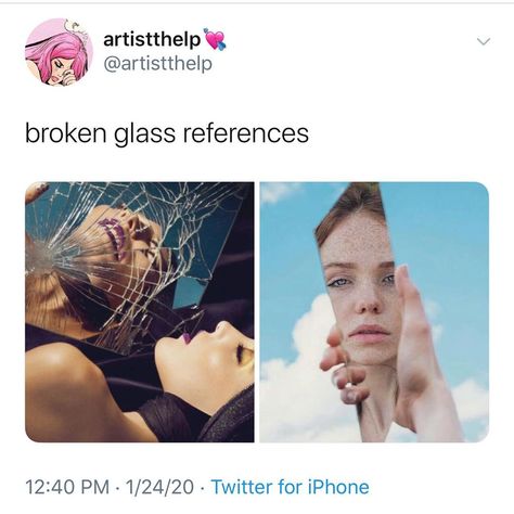 artist help💘 on Instagram: “broken glass references - credit: 1. Spiegel  2. rosanna jones 3. tiago prisco 4. social wiki 5. cookchickenus.com 6. designs mckenna 7.…” Rosanna Jones, Glass, Movie Posters, Instagram, Design, Art