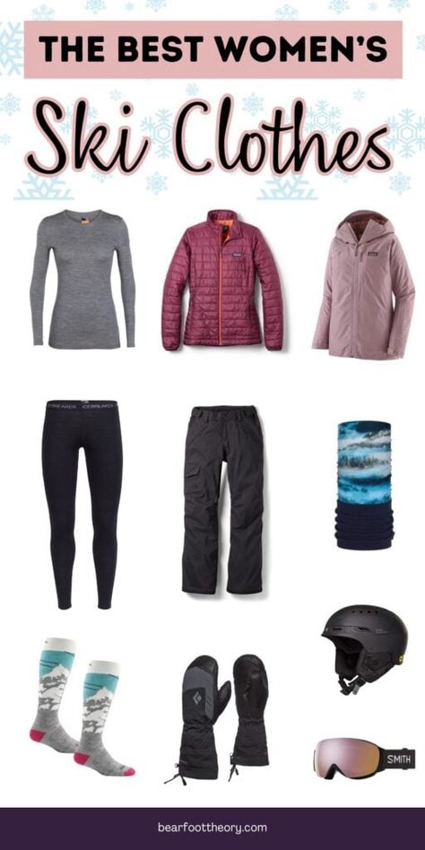 What to Wear Skiing: Women’s Ski Apparel Guide Cross Country Skiing Outfit, Ski Weekend Outfit, Ski Gear Women, Skiing Women, Womens Ski Outfits, Ski Apparel, What To Wear Skiing, Ski Clothes, 33rd Birthday