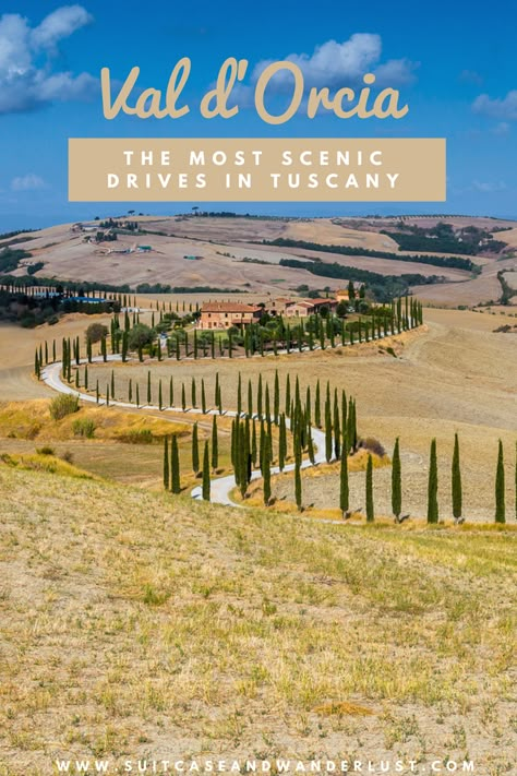 The most scenic drives in Tuscany Italy Road, Florence Italy Travel, Travel Equipment, Travel Train, Italy 2023, Tuscany Travel, Val D Orcia, Toscana Italy, Sorrento Italy