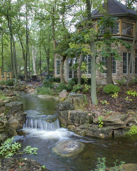 Fountain Pond, Kolam Koi, Taman Air, Waterfalls Backyard, Pond Design, Ponds Backyard, Water Feature, Garden Cottage, Shade Garden