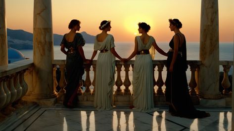 Greek Princess Aesthetic, Ancient Greece Moodboard, Ancient Greek Photoshoot, Ancient Greece Aesthetic Women, Ancient Palace Aesthetic, Ancient Greek Priestess, Ancient Greece Princess, Ancient Rome Women, Greece Project