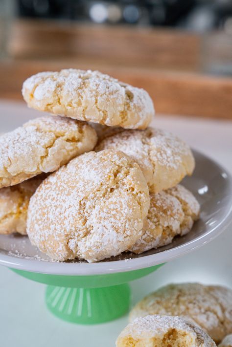 Chewy Ricciarelli Cookies | 12 Tomatoes Italian Ricciarelli Cookies, Cuccidati Cookies, Ricciarelli Cookies, Tomatoes Recipes, Ricotta Cookies, 12 Tomatoes Recipes, 12 Tomatoes, Recipes Christmas, Crinkle Cookies