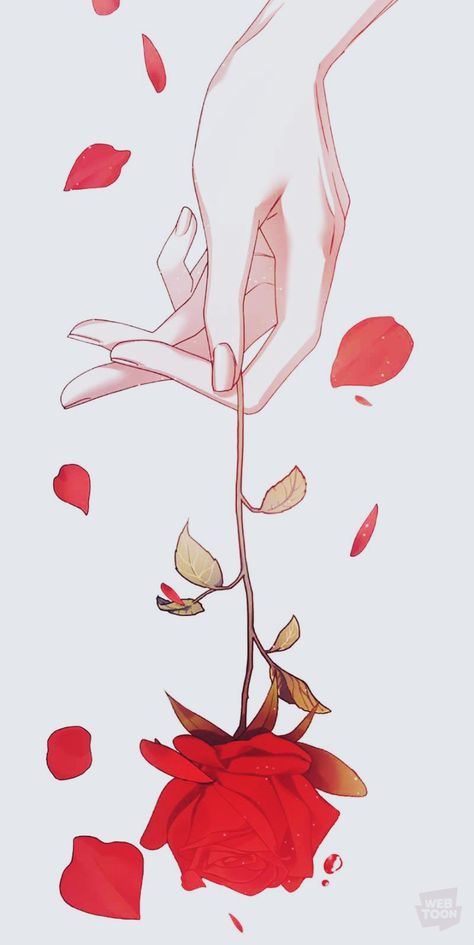 Anime Rose Aesthetic, Manhwa Aesthetic, Flower Petal Art, Lily Wallpaper, Anime Lineart, Landscape Painting Tutorial, Your Throne, Anime Hands, Flower Art Drawing