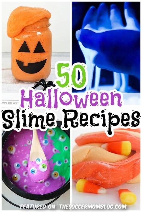 Halloween Slime For Kids, Pudding Slime Recipe, Slime Recipe Halloween, Pudding Slime, Halloween Slime Recipe, Glitter Slime Recipe, Cool Slime Recipes, Fluffy Slime Recipe, Slime Ideas