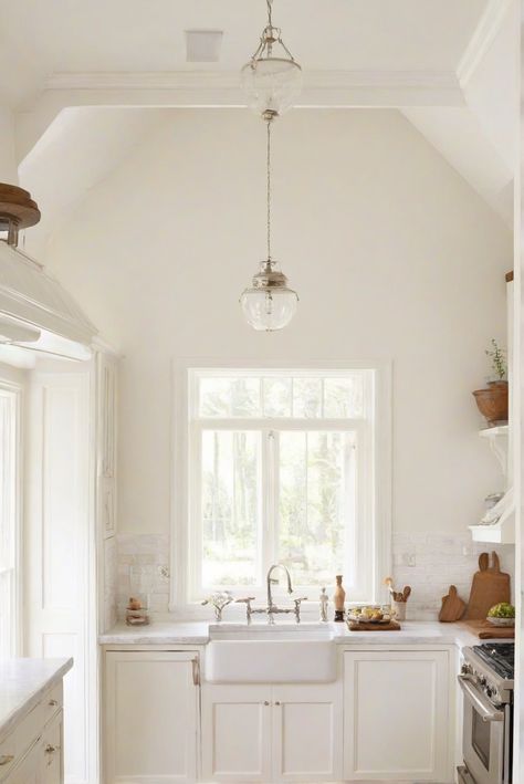 kitchen interior design, kitchen wall paint, kitchen color scheme, kitchen renovation Ballet White Cabinets, Ballet White, Light Oak Floors, White Wall Paint, Kitchen 2024, Sage Green Kitchen, Green Kitchen Cabinets, Green Cabinets, Simply White