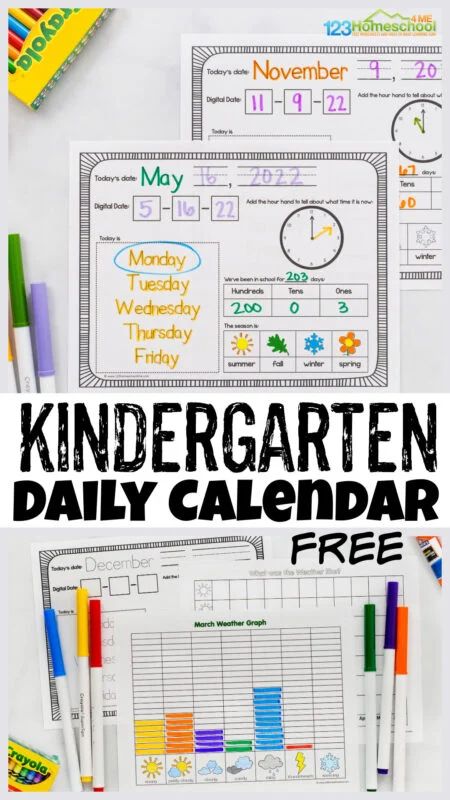 Calendar Time Kindergarten, Daily Calendar Printable, At Home Classroom, Missing Number Worksheets, Weather Graph, Kindergarten Calendar, Calendar Worksheets, Homeschool Calendar, Today Is Monday