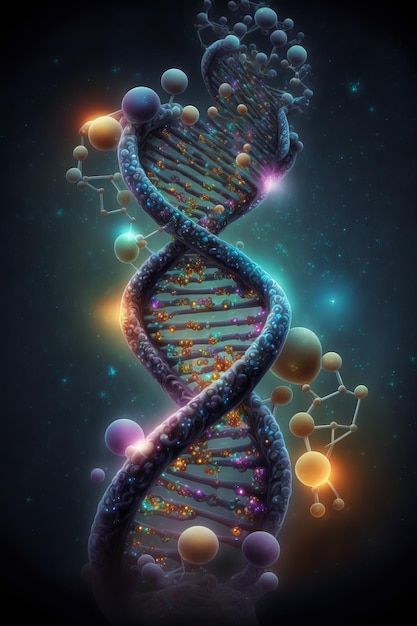 Photo generative ai illustration of dna ... | Premium Photo #Freepik #photo #object #fluorescent #neon-line #ai-art Dna Aesthetic, Dna Wallpaper, Dna Illustration, Genetics Art, Photo Object, Biotechnology Art, Object Pictures, System Wallpaper, Dna Art