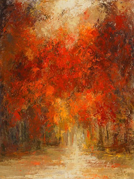 Sunny Autumn, Christmas Paintings On Canvas, Simple Canvas Paintings, Fall Wall Art, Autumn Painting, Autumn Landscape, Christmas Paintings, Abstract Landscape, Landscape Art