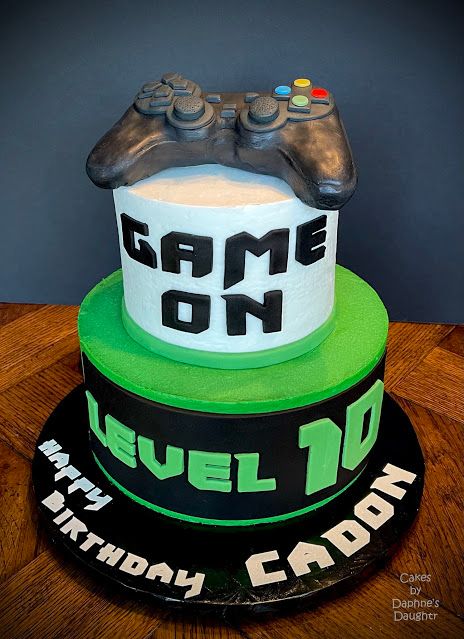 10th Birthday Cakes For Boys, Game Controller Cake, Xbox Birthday Party, Controller Cake, Playstation Cake, Xbox Cake, Red Birthday Cakes, Video Game Cakes, 10 Birthday Cake