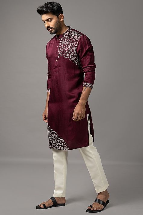 Tailor Bird, Kurta Designs Men's, Kurta Embroidery, Mens Fashion Fall Outfits, Boys Wardrobe, Embroidery Kurta, Bird Fashion, Boys Kurta Design, Wedding Kurta For Men