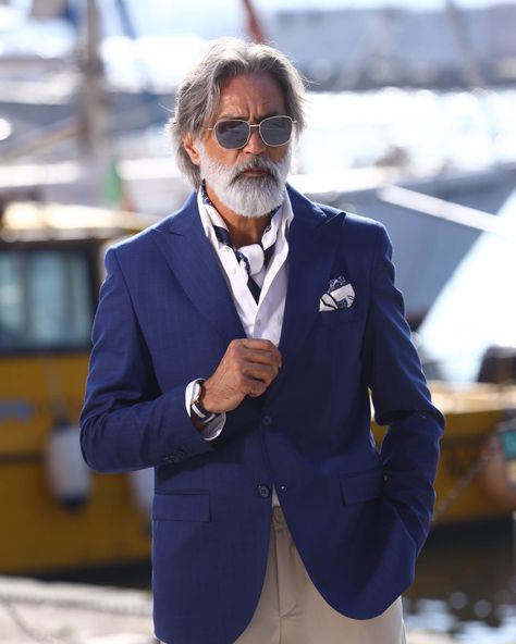 Neckerchief Outfit Men, Men Neckerchief, Mens Neckerchief, Neckerchief Outfit, Blue Summer Suit, Suit Vest Outfits, Dara Singh, Blue Blazer Men, Vest Outfits Men