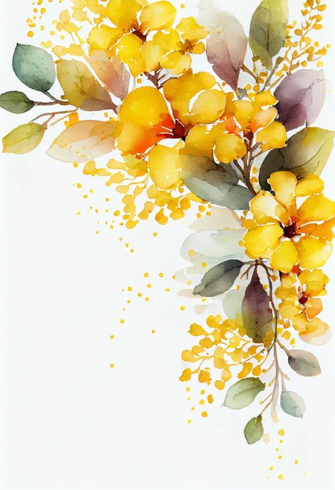 Free Watercolor Yellow Flower Background Yellow Flowers Illustration, Yellow Watercolor Painting, Yellow Flowers Watercolor, Flower Abstract Illustration, Flower Drawing Background, Yellow Flowers Drawing, Flower Painting Tulip, Yellow Floral Background, Yellow Flower Background