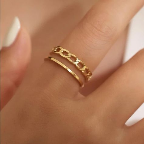 Trendy Minimalist Gold Cuff Ring Adjustable Gold Ring For Index Finger For Women, Simple Gold Accessories, Plain Gold Rings, Gold Cuff Ring, Plain Gold Ring, Embellished Fashion, Casual Rings, Body Chains, Cuff Ring