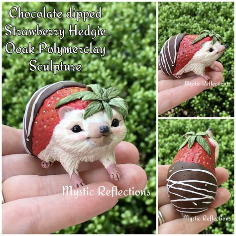 Food Animals Clay, Cute Clay Sculptures, Easy Clay Sculptures, Clay Diy Projects, Polymer Clay Animals, Cute Polymer Clay, Polymer Clay Miniatures, Clay Animals, Clay Miniatures