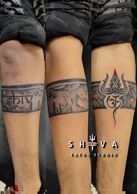 Unique Band Tattoos For Men, Trishul Armband Tattoo, Tattoo Shiva, Band Tattoos For Men, Krishna Tattoo, Mom Daughter Tattoos, Sunflower Tattoo Sleeve, Tattoo 2024, Ring Tattoo