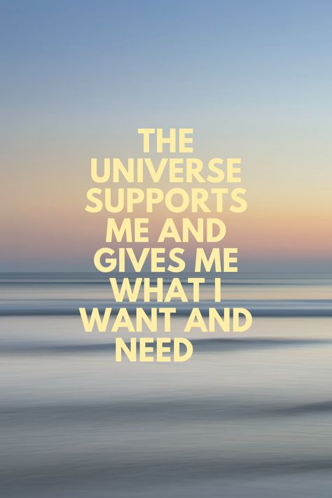 Positive affirmation. The universe supports me and gives me what I want and need. The Universe Is On My Side I Trust The Process, I Am Supported By The Universe, Manifestation Quotes For Love, Manifesting The Life I Want, Universe Affirmations Gratitude, Universe Show Me How Good It Gets Wallpaper, Spiritual Affirmations Universe, Universe Is With Me, Universe Vision Board