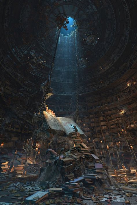 ArtStation - Master of the books, Waldemar Bartkowiak Magical Library, Steampunk Tendencies, New Fantasy, 다크 판타지, Fantasy Setting, Fantasy Places, Fantasy Art Landscapes, Fantasy Concept Art, 판타지 아트