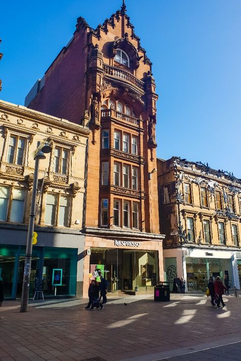 A beautiful building in the middle of buchanan street in Glasgow city centre. Scotland Heritage, Victorian City, Glasgow Architecture, Glasgow City Centre, Scottish Homes, Glasgow City, Architecture Design Drawing, Commercial Buildings, Visit Scotland